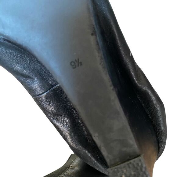 Tory Burch Jolie Cap Toe Black Leather Wedges size 9.5 - Picture 10 of 12